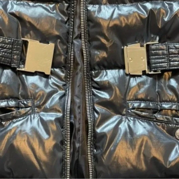 Michael‎ Kors Black Belted Puffer Vest Zip Quilted Gorpcore City Chic Large - Picture 9 of 14